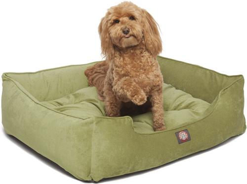 Show full view: Majestic Pet Contemporary Lounge Villa Bolster Dog Bed with Removable Cover, Medium, Apple slide 5 of 5