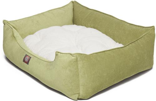 Show full view: Majestic Pet Contemporary Lounge Villa Bolster Dog Bed with Removable Cover, Medium, Apple slide 2 of 5
