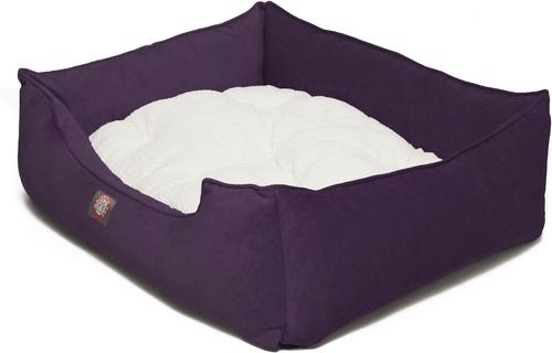 Show full view: Majestic Pet Contemporary Lounge Villa Bolster Dog Bed with Removable Cover, Medium, Aubergine slide 2 of 4