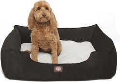 Majestic Pet Contemporary Lounge Villa Bolster Dog Bed with Removable Cover, Medium, Storm
