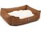 Show in main carousel: Majestic Pet Faux Suede Contemp Lounge Bolster Dog Bed with Removable Cover, Rust, Large slide 3 of 4