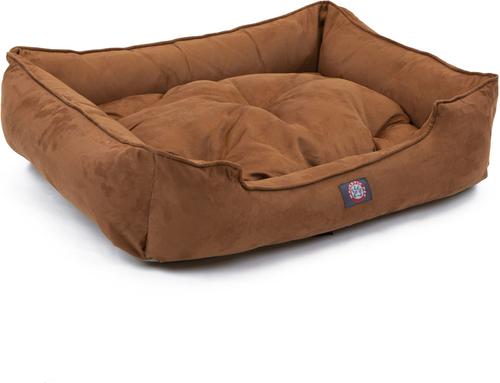 Show full view: Majestic Pet Faux Suede Contemp Lounge Bolster Dog Bed with Removable Cover, Rust, Large slide 4 of 4