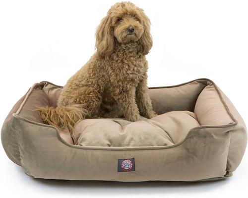 Show full view: Majestic Pet Faux Suede Contemp Lounge Bolster Dog Bed with Removable Cover, Stone, Large slide 3 of 3