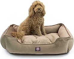 Majestic Pet Faux Suede Contemp Lounge Bolster Dog Bed with Removable Cover, Stone, X-Large slide 2 of 2