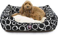 Majestic Pet Fusion Contemp Lounge Bolster Dog Bed with Removable Cover, Black, Large