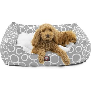 Majestic Pet Fusion Contemp Lounge Bolster Dog Bed with Removable Cover, Gray, X-Large