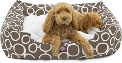 Majestic Pet Fusion Contemp Lounge Bolster Dog Bed with Removable Cover, Mocha, X-Large