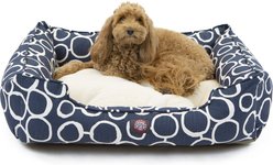 Majestic Pet Fusion Contemp Lounge Bolster Dog Bed with Removable Cover, Navy, Large