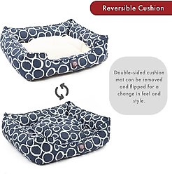 Majestic Pet Fusion Contemp Lounge Bolster Dog Bed with Removable Cover, Navy, Large slide 2 of 5