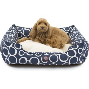Majestic Pet Fusion Contemp Lounge Bolster Dog Bed with Removable Cover, Navy, X-Large