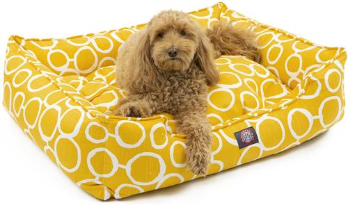 Show full view: Majestic Pet Fusion Contemp Lounge Bolster Dog Bed with Removable Cover, Yellow, Large slide 2 of 4