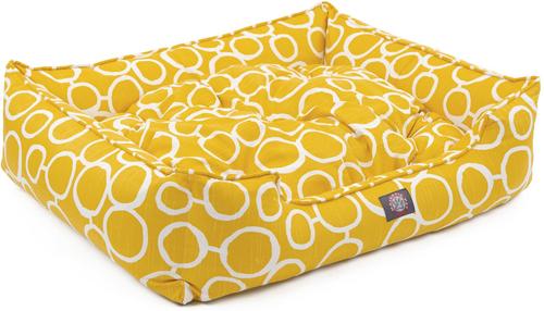Show full view: Majestic Pet Fusion Contemp Lounge Bolster Dog Bed with Removable Cover, Yellow, X-Large slide 4 of 5