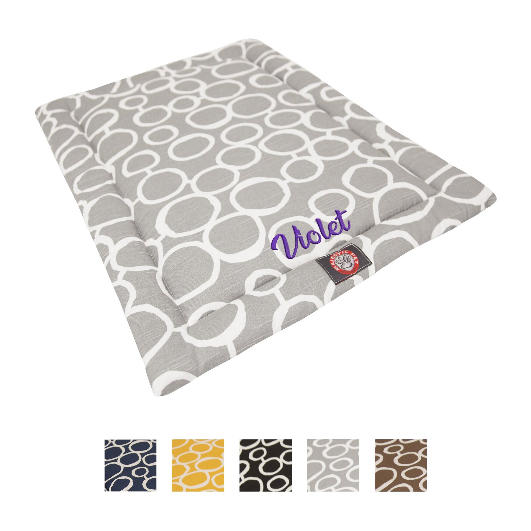 Majestic Pet Fusion Personalized Dog Crate Mat, Gray, Medium