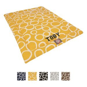 Majestic Pet Fusion Personalized Dog Crate Mat, Yellow, Medium