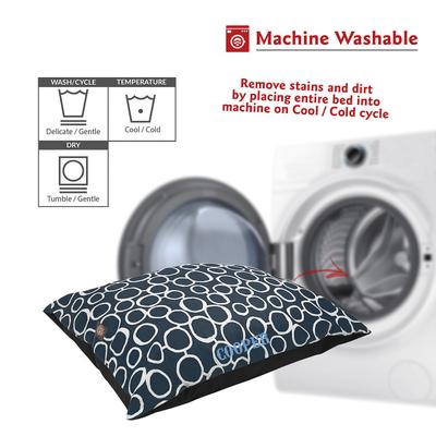 Show full view: Majestic Pet Fusion Personalized Pillow Cat & Dog Bed, Navy, Large slide 5 of 6