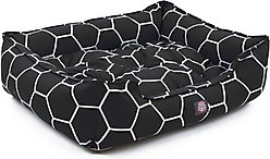 Majestic Pet Hexo Shapes Contemp Lounge Bolster Dog Bed with Removable Cover, Large, Black slide 2 of 4