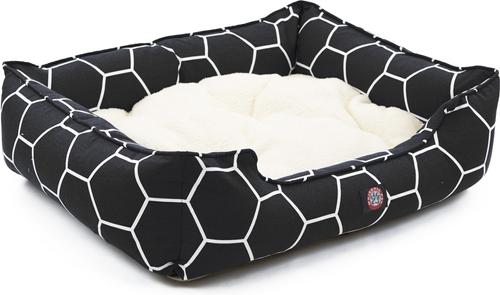 Show full view: Majestic Pet Hexo Shapes Contemp Lounge Bolster Dog Bed with Removable Cover, Large, Black slide 4 of 4
