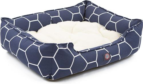 Show full view: Majestic Pet Hexo Shapes Contemp Lounge Bolster Dog Bed with Removable Cover, Large, Blue slide 4 of 4