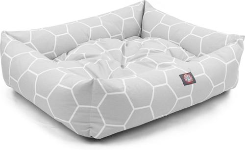 Show full view: Majestic Pet Hexo Shapes Contemp Lounge Bolster Dog Bed with Removable Cover, Large, Gray slide 3 of 4