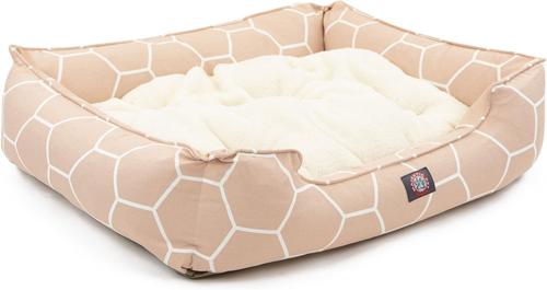 Show full view: Majestic Pet Hexo Shapes Contemp Lounge Bolster Dog Bed with Removable Cover, Large, Pink slide 4 of 4