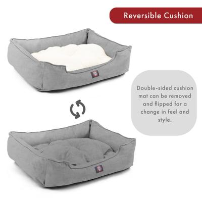 Show full view: Majestic Pet Jackson Heathered Contemp Lounge Bolster Dog Bed with Removable Cover, Large, Gray slide 5 of 5