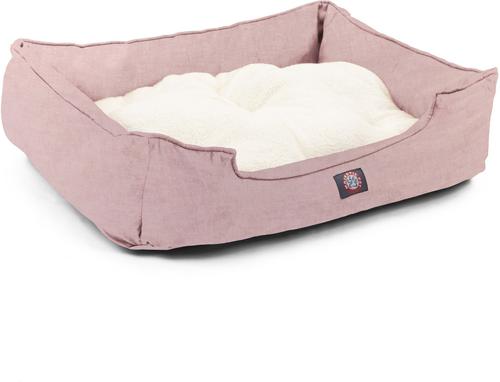 Show full view: Majestic Pet Jackson Heathered Contemp Lounge Bolster Dog Bed with Removable Cover, Large, Pink slide 4 of 6