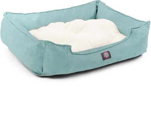 Show full view: Majestic Pet Jackson Heathered Contemp Lounge Bolster Dog Bed with Removable Cover, Large, Teal slide 3 of 5