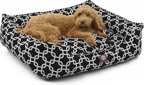 Show full view: Majestic Pet Links Contemp Lounge Bolster Dog Bed with Removable Cover, Black, Large slide 2 of 4
