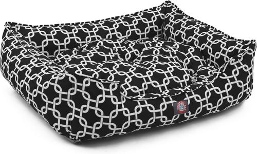 Show full view: Majestic Pet Links Contemp Lounge Bolster Dog Bed with Removable Cover, Black, X-Large slide 3 of 4