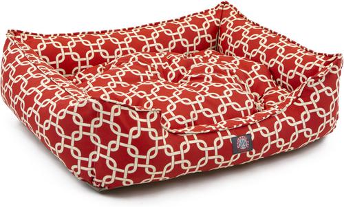 Show full view: Majestic Pet Links Contemp Lounge Bolster Dog Bed with Removable Cover, Red, Large slide 4 of 5