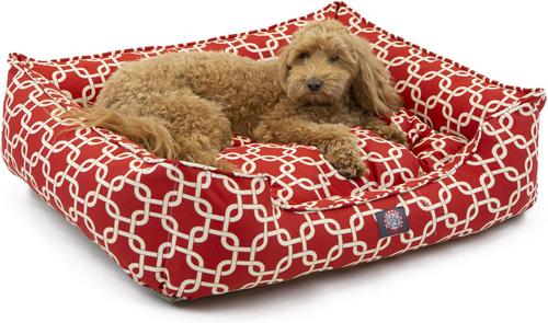 Show full view: Majestic Pet Links Contemp Lounge Bolster Dog Bed with Removable Cover, Red, X-Large slide 3 of 6