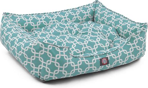 Show full view: Majestic Pet Links Contemp Lounge Bolster Dog Bed with Removable Cover, Teal, X-Large slide 3 of 4