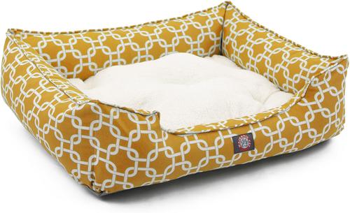 Show full view: Majestic Pet Links Contemp Lounge Bolster Dog Bed with Removable Cover, Yellow, Large slide 4 of 4