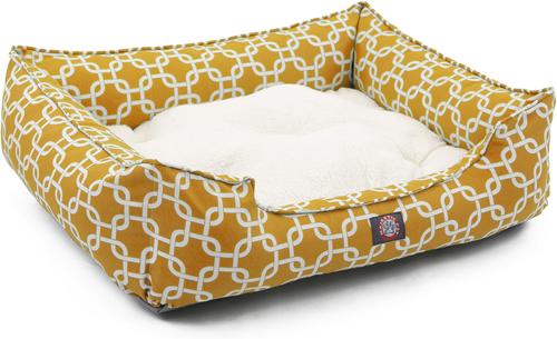 Show full view: Majestic Pet Links Contemp Lounge Bolster Dog Bed with Removable Cover, Yellow, X-Large slide 4 of 4