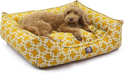 Show full view: Majestic Pet Links Contemp Lounge Bolster Dog Bed with Removable Cover, Yellow, X-Large slide 2 of 4