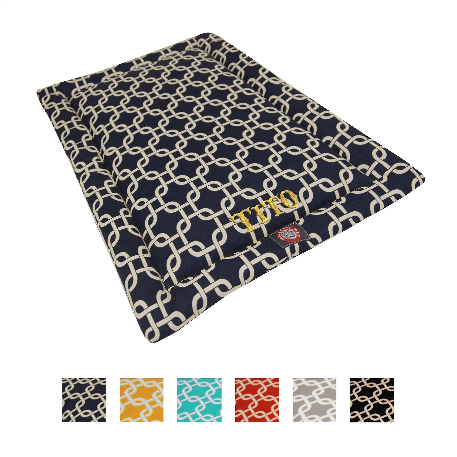 Majestic Pet Links Personalized Dog Crate Mat, Navy, Medium