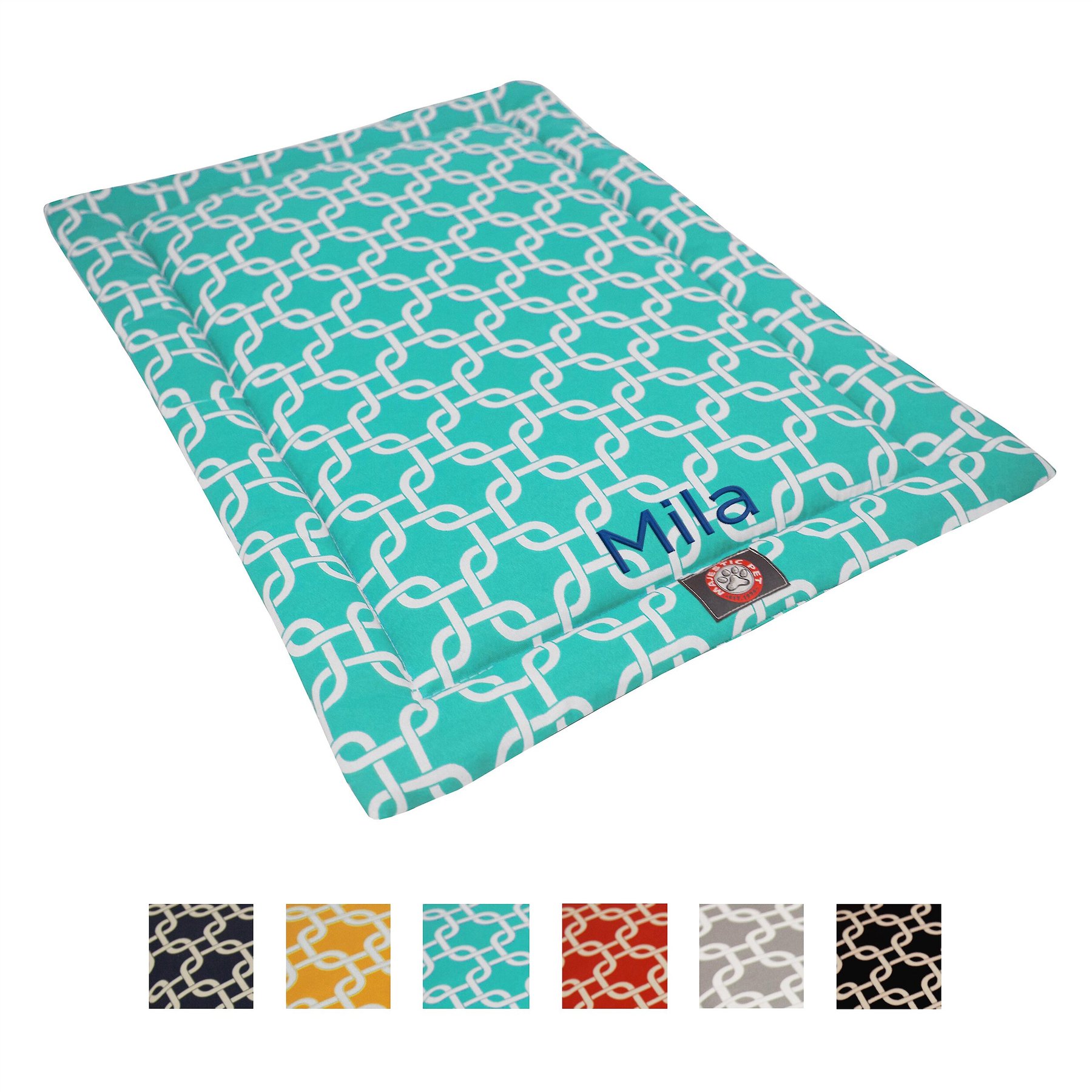 Majestic Pet Links Personalized Dog Crate Mat, Teal, Small