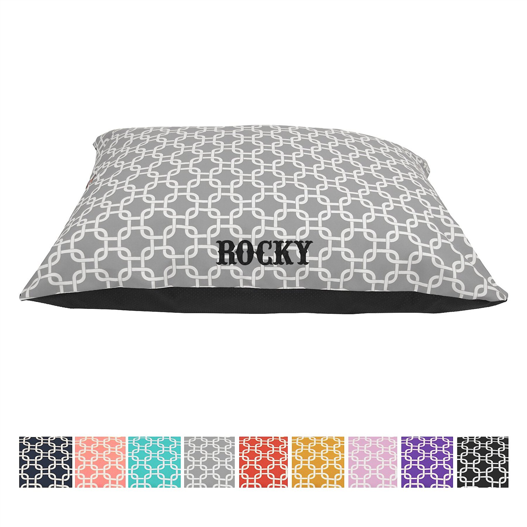 Majestic Pet Links Personalized Pillow Cat & Dog Bed, Gray, Large