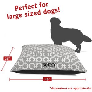 Majestic Pet Links Personalized Pillow Cat & Dog Bed, Gray, Large