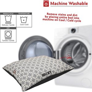 Majestic Pet Links Personalized Pillow Cat & Dog Bed, Gray, Large