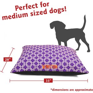 Majestic Pet Links Personalized Pillow Cat & Dog Bed, Purple, Small/Medium