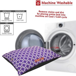 Majestic Pet Links Personalized Pillow Cat & Dog Bed, Purple, Small/Medium