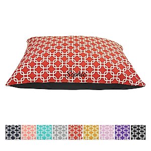 Majestic Pet Links Personalized Pillow Cat & Dog Bed, Red, Small/Medium