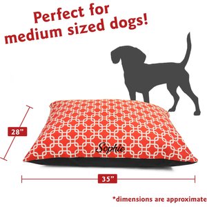 Majestic Pet Links Personalized Pillow Cat & Dog Bed, Red, Small/Medium