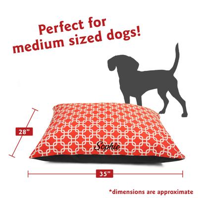 Show full view: Majestic Pet Links Personalized Pillow Cat & Dog Bed, Red, Small/Medium slide 3 of 7