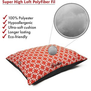 Majestic Pet Links Personalized Pillow Cat & Dog Bed, Red, Small/Medium