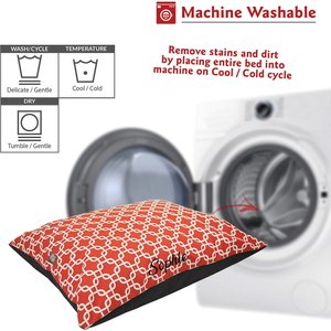 Majestic Pet Links Personalized Pillow Cat & Dog Bed, Red, Small/Medium