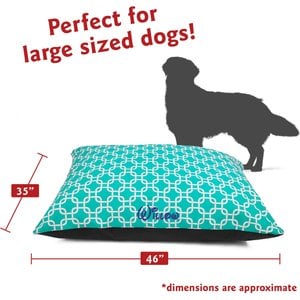 Majestic Pet Links Personalized Pillow Cat & Dog Bed, Teal, Large