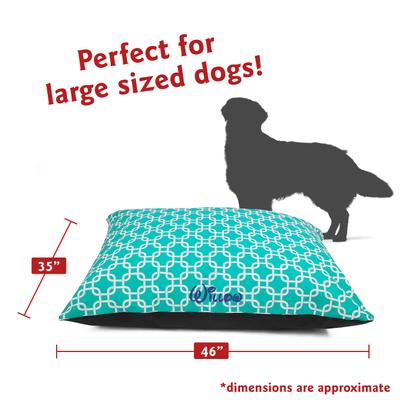 Show full view: Majestic Pet Links Personalized Pillow Cat & Dog Bed, Teal, Large slide 3 of 7
