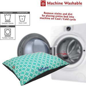 Majestic Pet Links Personalized Pillow Cat & Dog Bed, Teal, Large